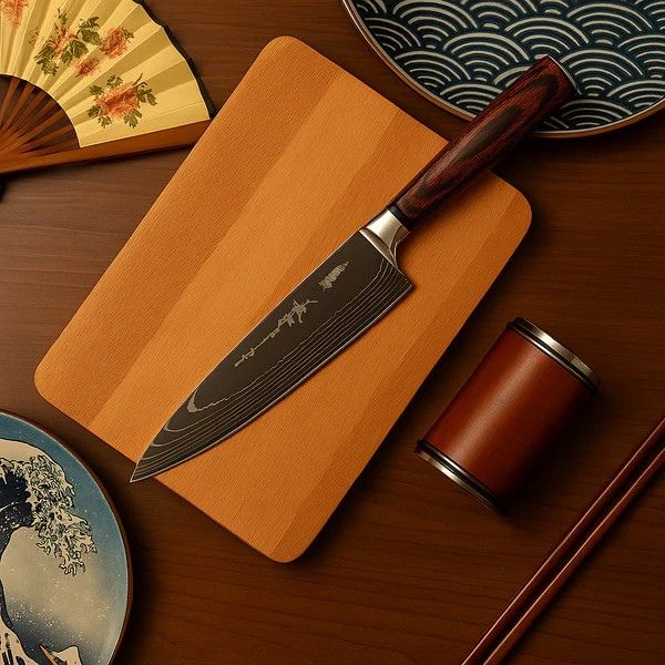 Nira 7-Piece High-Carbon Steel Knife Set, Rosewood Handles - OpalDwell