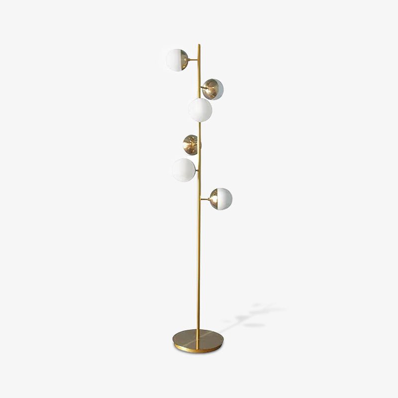 LunaraGlow LED Boomlamp - Mid-Century Glass Sphere Lamp - OpalDwell
