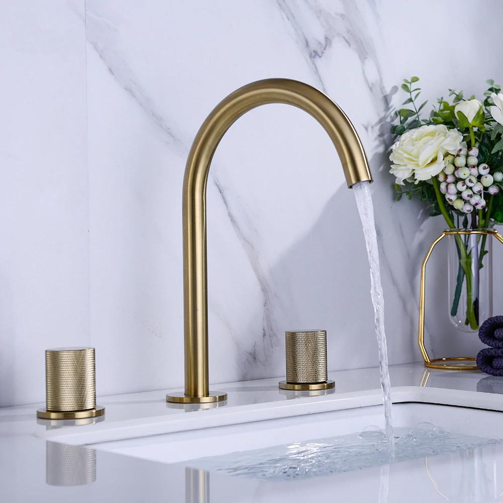 Caelis Dual-Handle Basin Faucet With Honeycomb Spout OpalDwell