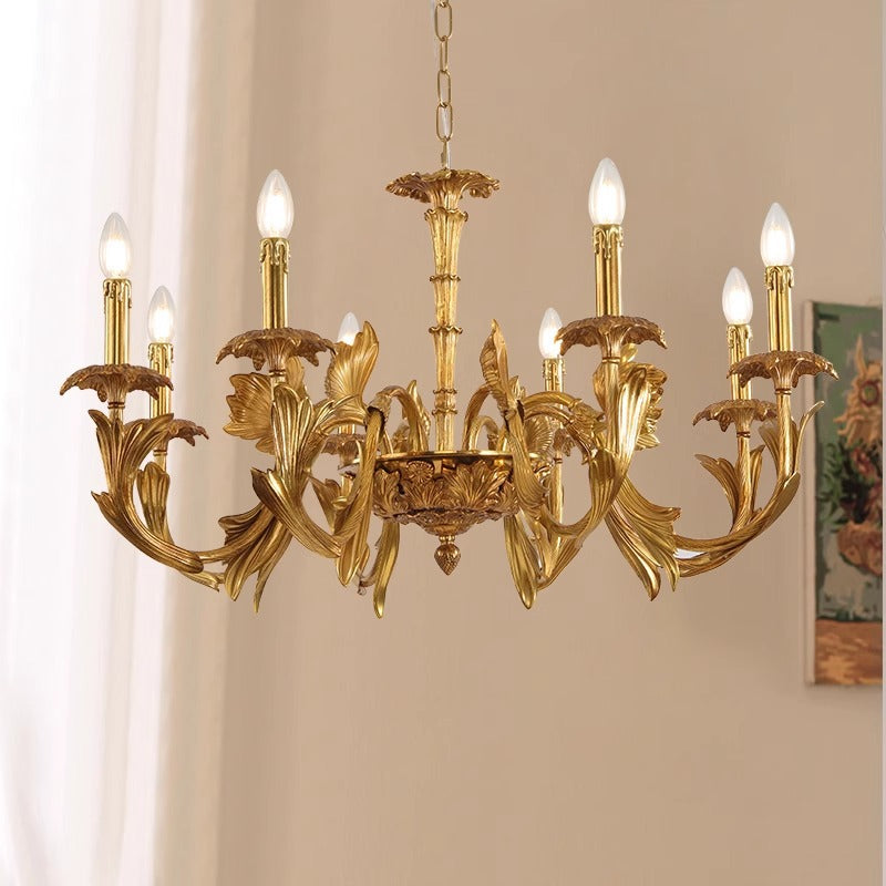Vintage Style Chandelier Gold Ceiling Light for Dining and Living Spaces OpalDwell