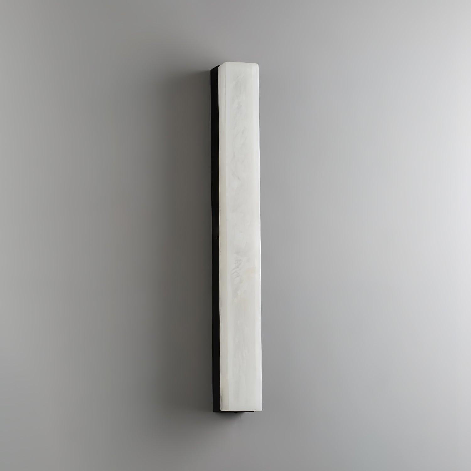 Lyra Brass Alabaster Wall Lamp Modern Vertical for Bedroom - OpalDwell