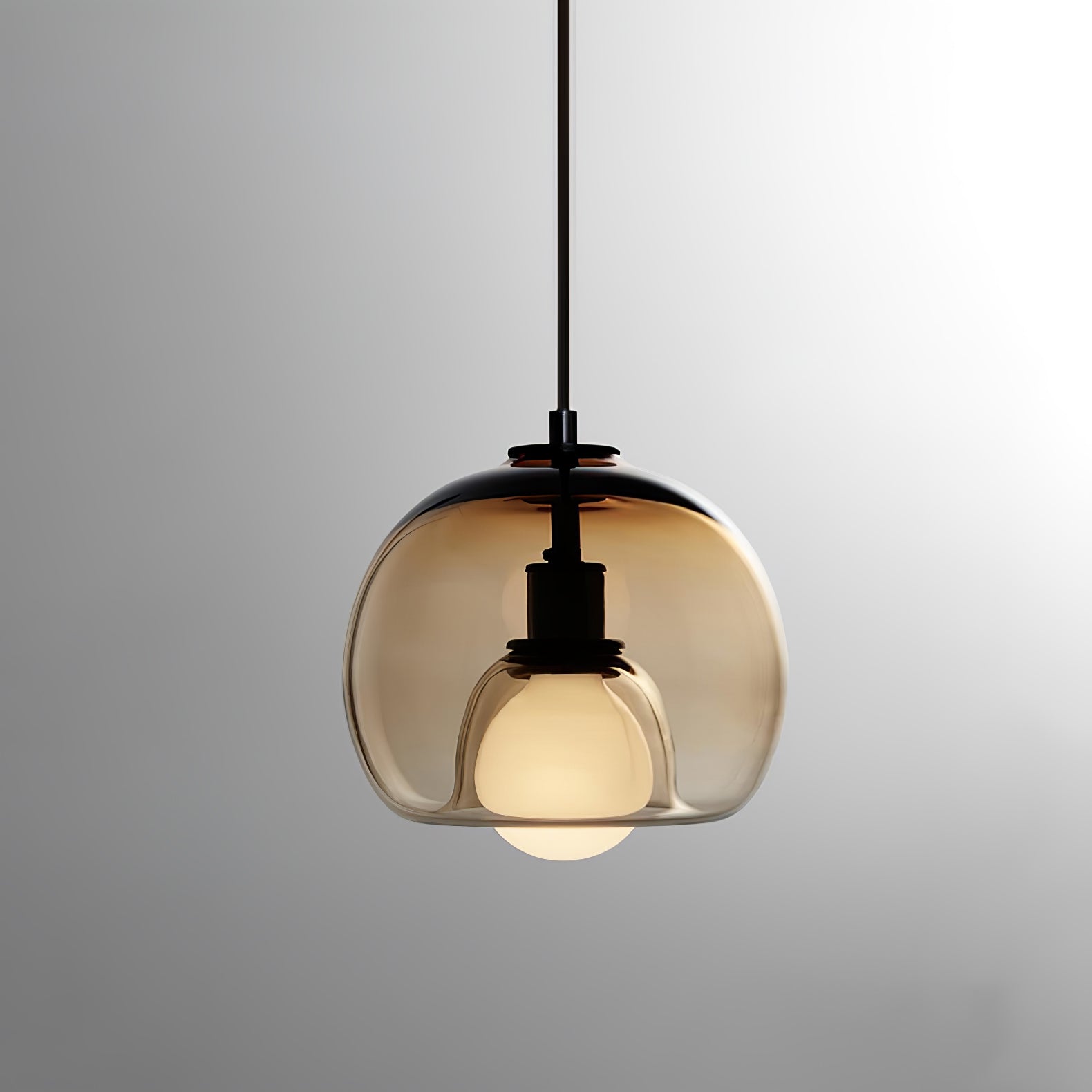 Lumeza | Minimalist Glass and Metal Pendant Lamp for Homes - OpalDwell