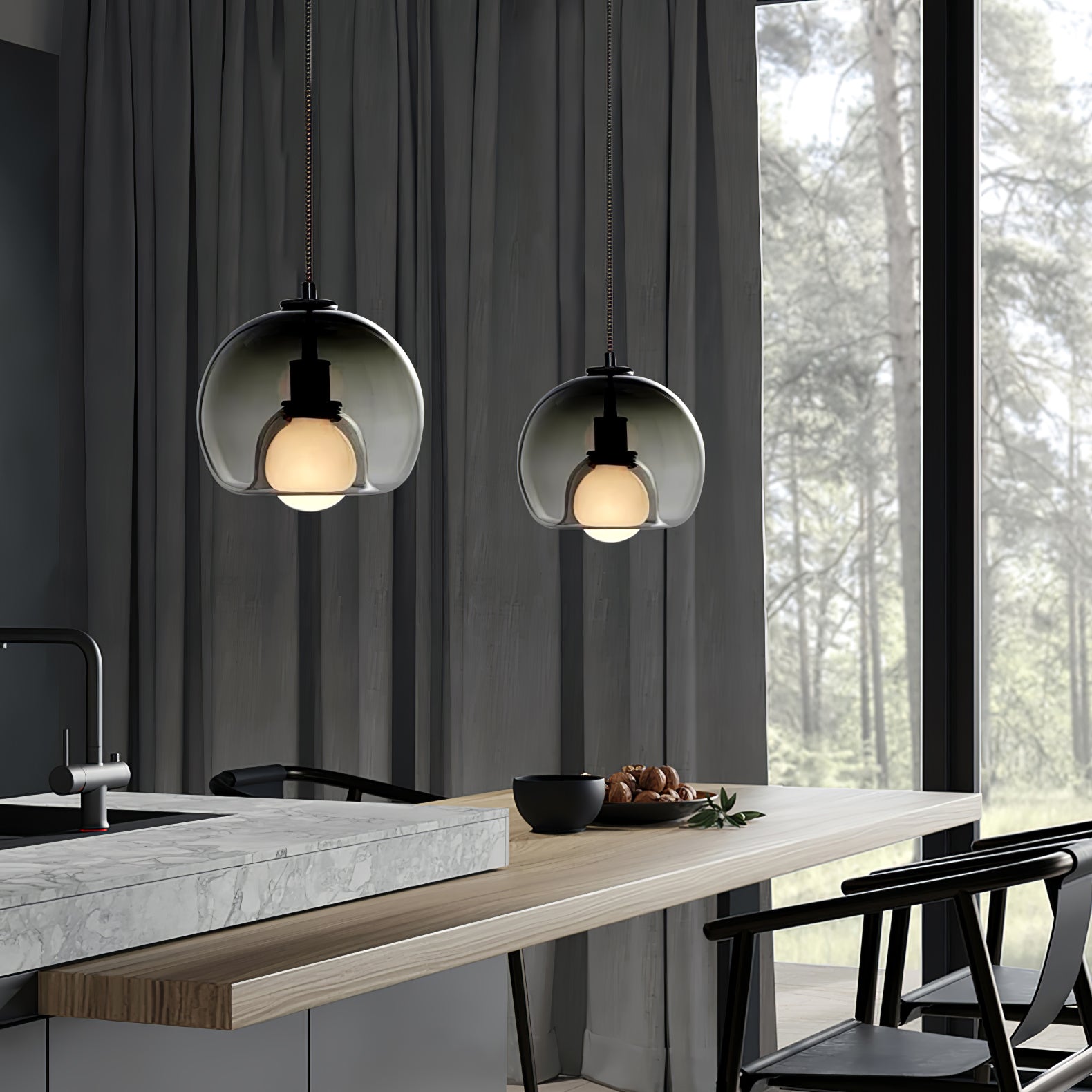 Lumeza | Minimalist Glass and Metal Pendant Lamp for Homes - OpalDwell