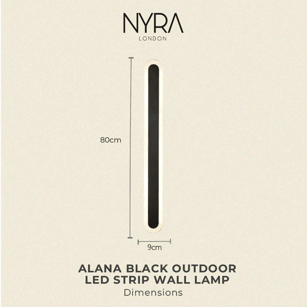 Ravelle Black Outdoor LED Wall Strip Light - OpalDwell