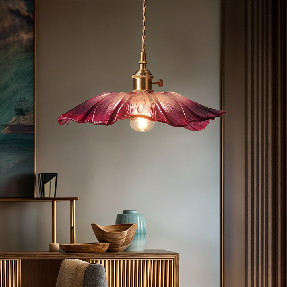 Liora | Floral Glass Pendant - OpalDwell