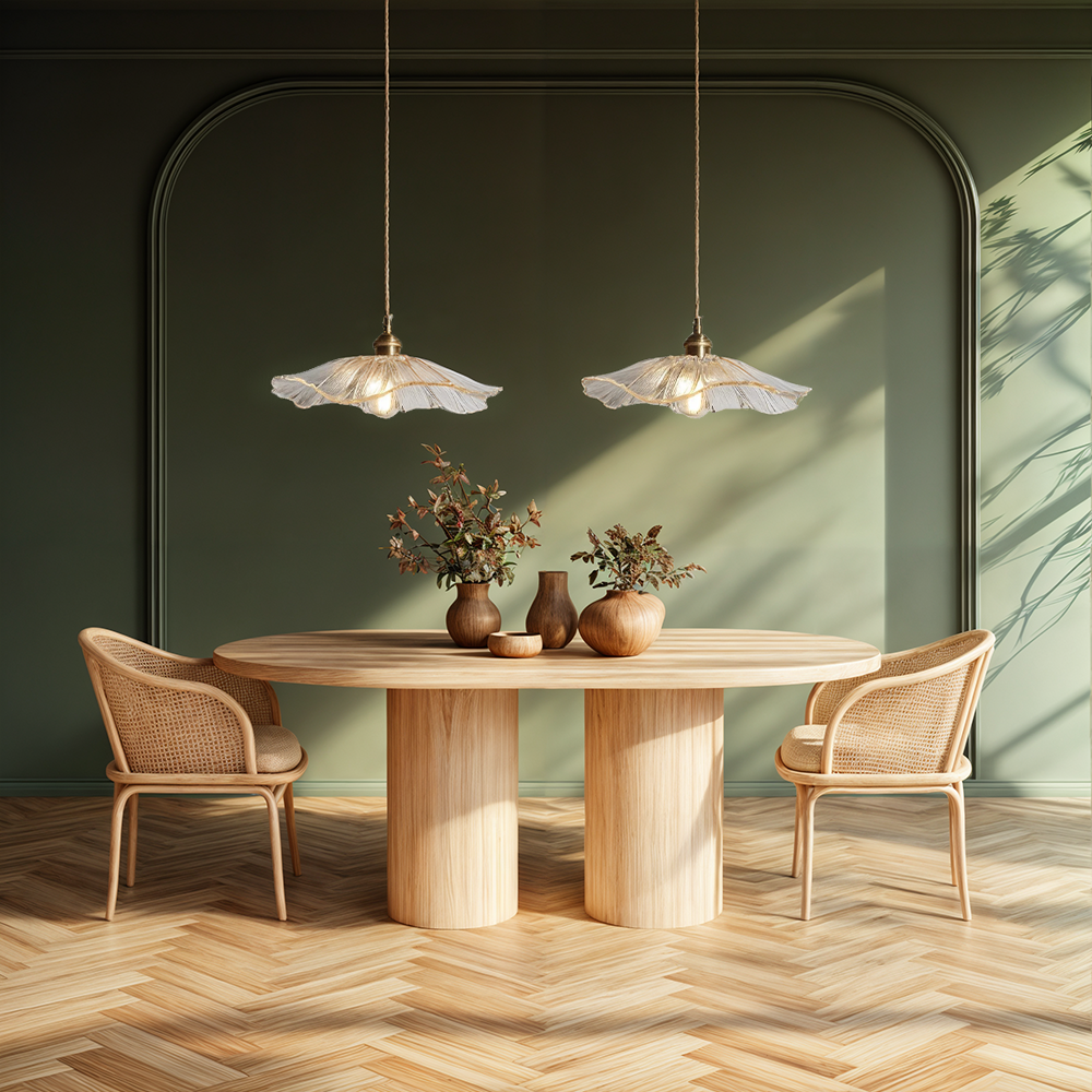 Liora | Floral Glass Pendant - OpalDwell