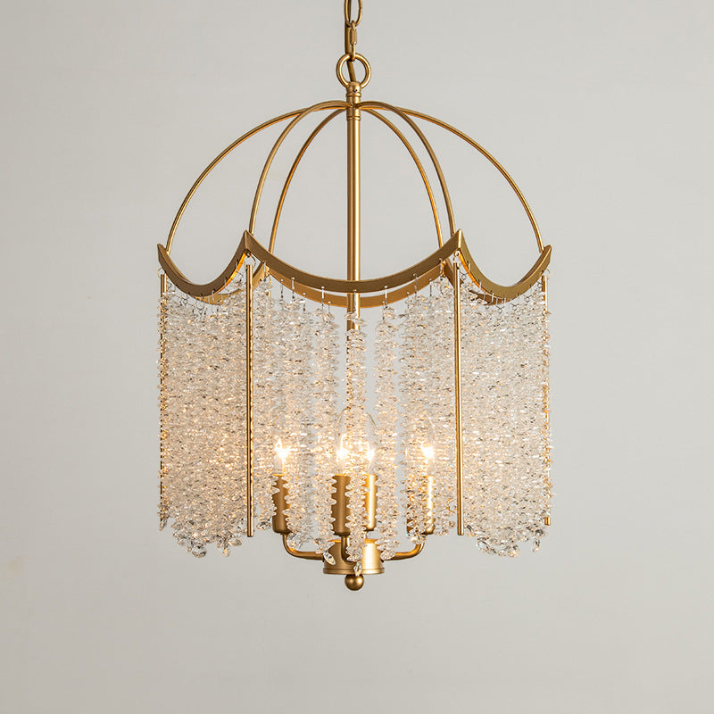 Opulent Crystal Pendant Light Gold Chandelier Ceiling Lamp OpalDwell