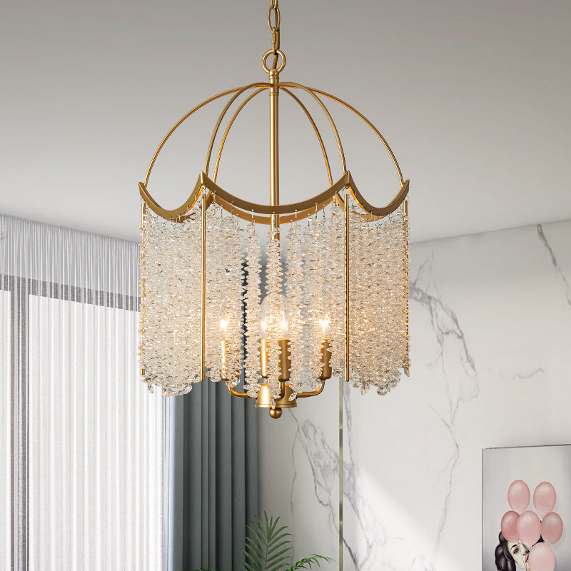 Opulent Crystal Pendant Light Gold Chandelier Ceiling Lamp OpalDwell