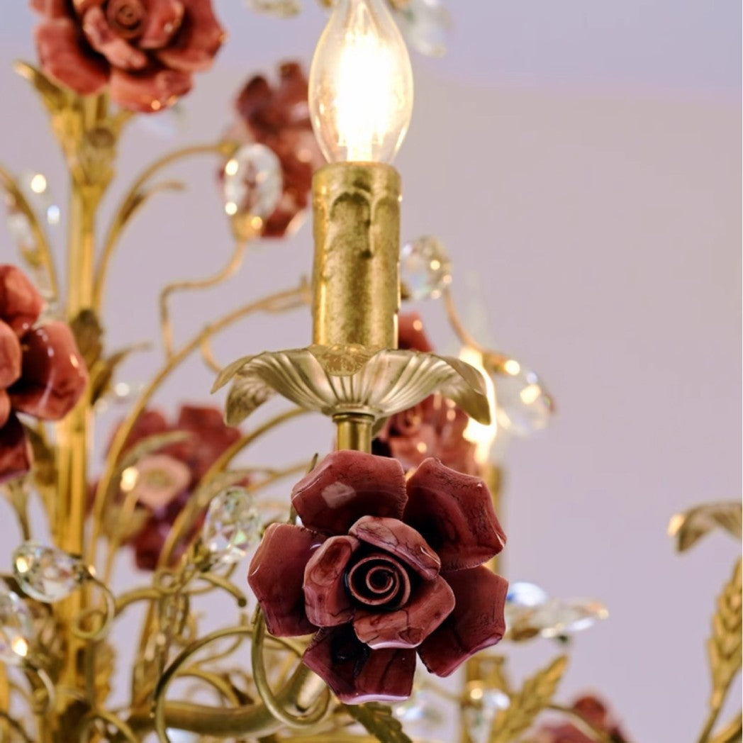 Rose Chandelier In French Country Style Vintage Ceiling Light OpalDwell
