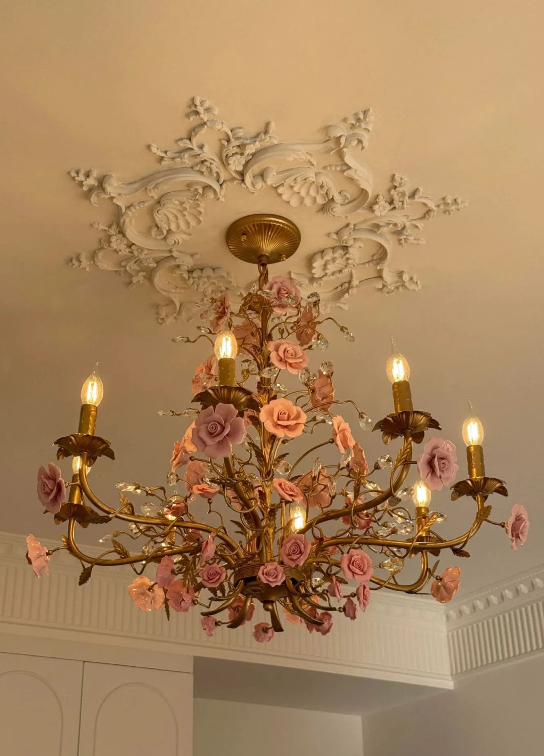 Rose Chandelier In French Country Style Vintage Ceiling Light OpalDwell