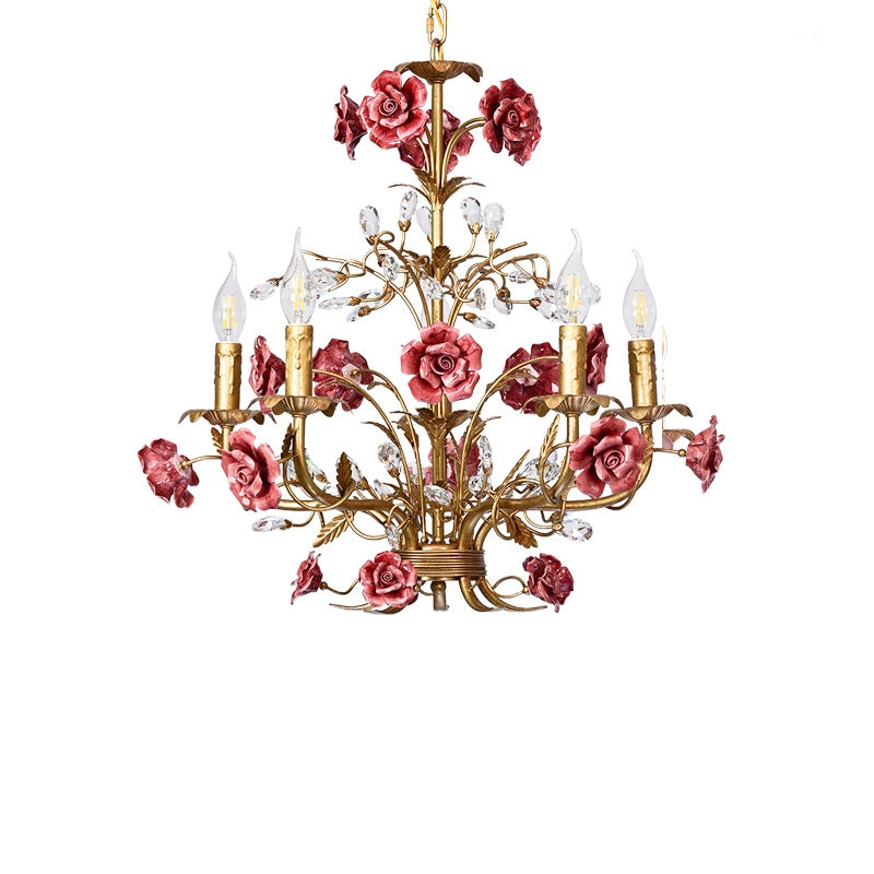 Rose Chandelier In French Country Style Vintage Ceiling Light OpalDwell