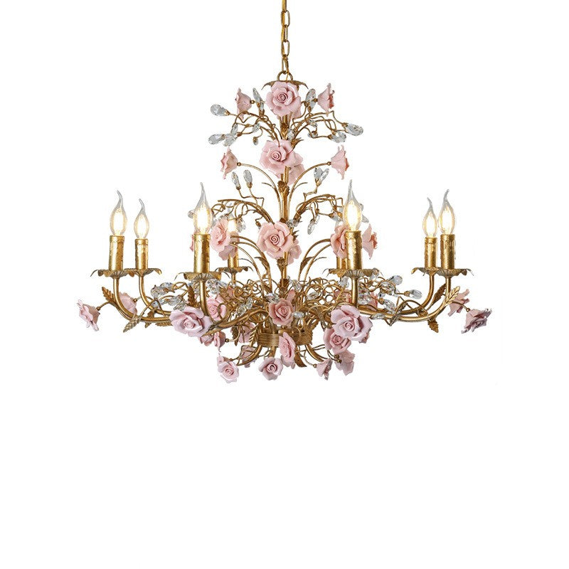 Rose Chandelier In French Country Style Vintage Ceiling Light OpalDwell
