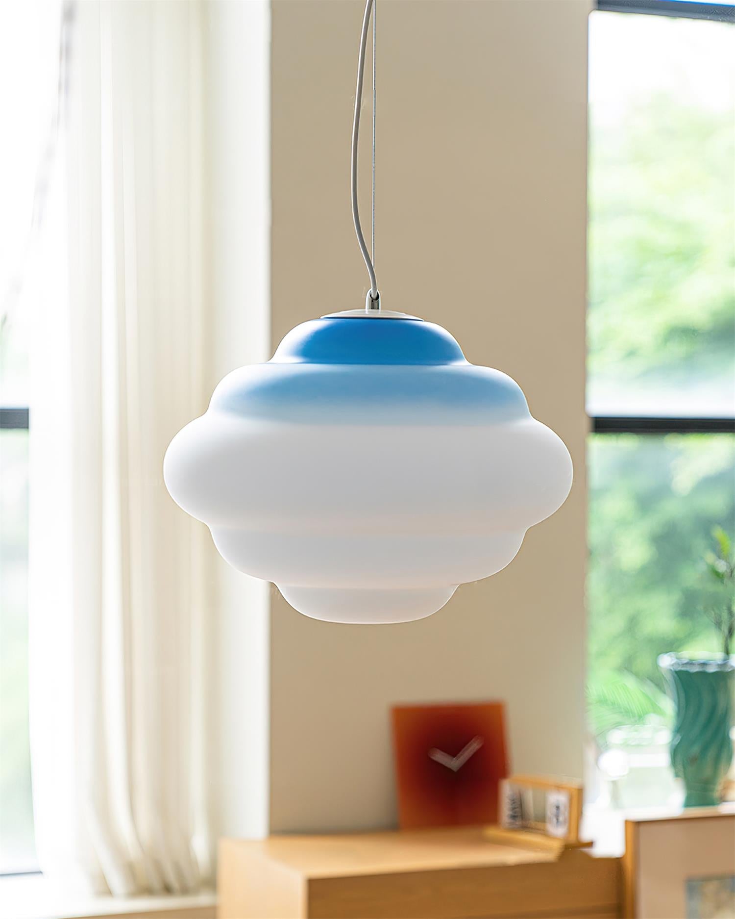 AuroraHue Gradient Frosted Glass Pendant Lamp For Ambience - OpalDwell