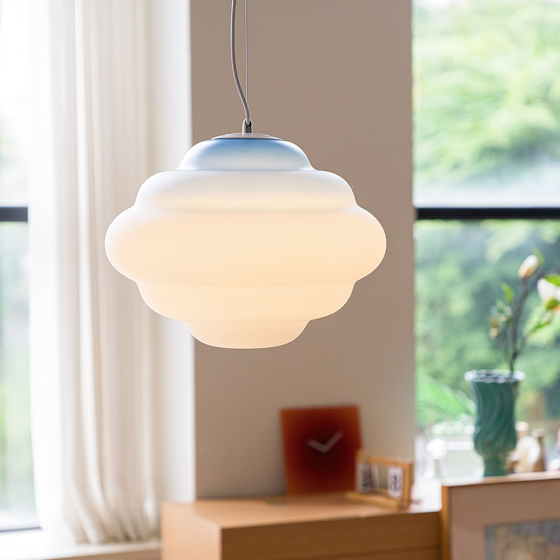AuroraHue Gradient Frosted Glass Pendant Lamp For Ambience - OpalDwell