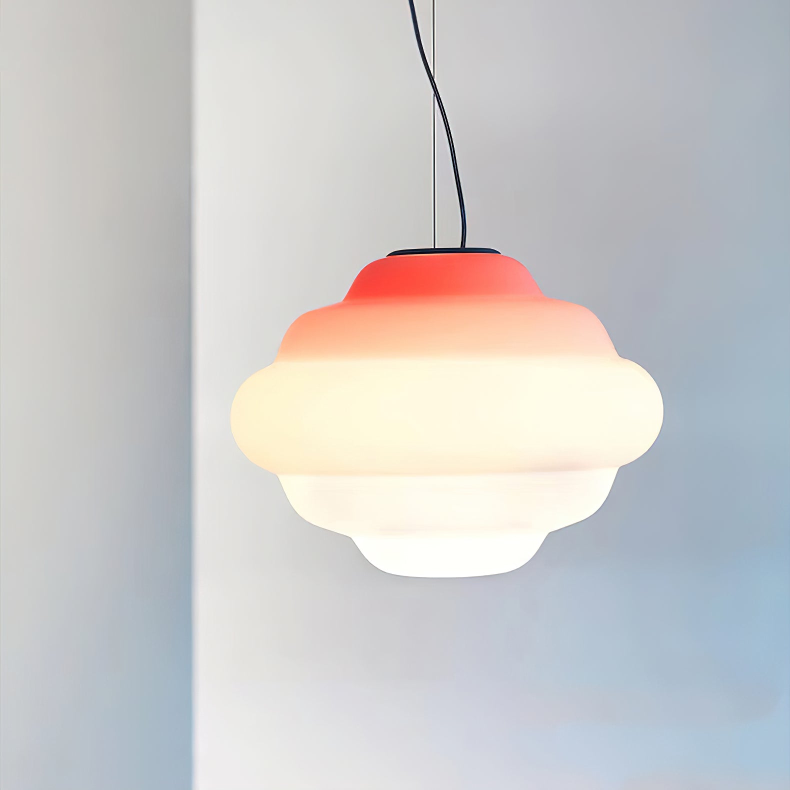 AuroraHue Gradient Frosted Glass Pendant Lamp For Ambience - OpalDwell
