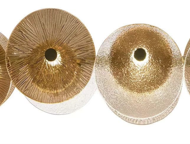 Bellara Circular Glass Chandelier In Gold | OpalDwell - OpalDwell