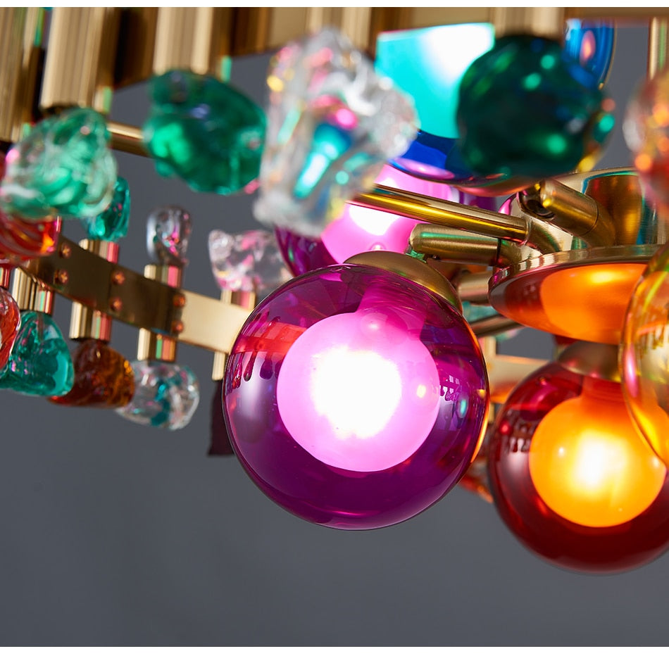 Lumira Colorful Crystal Chandelier for Living Room - OpalDwell