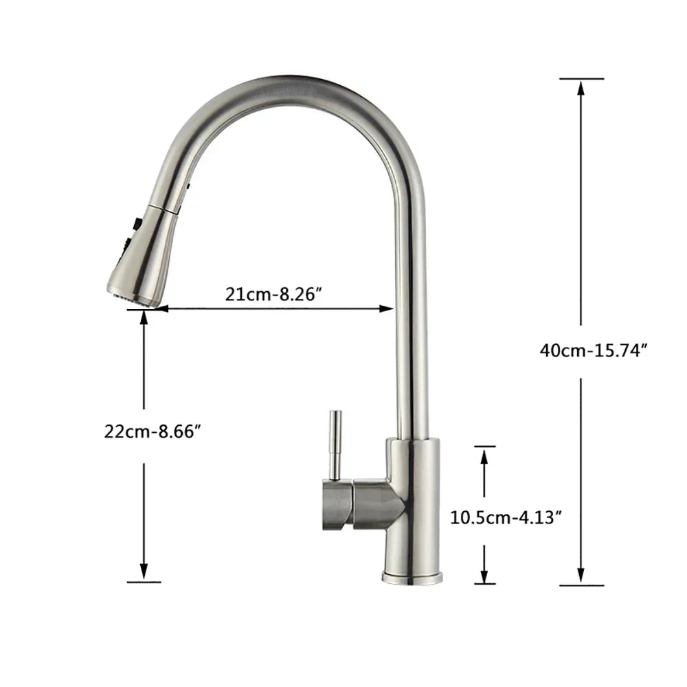 AeroFlex Kitchen Faucet with Flexible Spout Brushed Nickel OpalDwell