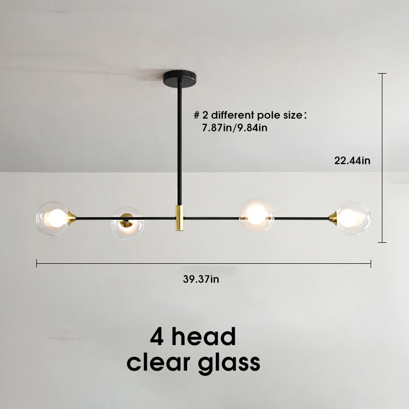 Lyra Nordic Glass Ball Ceiling Light With E27 LED Bulbs - OpalDwell