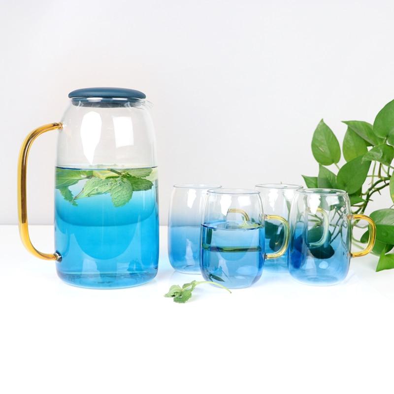 Azure Ombre Glass Pitcher Set | OpalDwell - OpalDwell