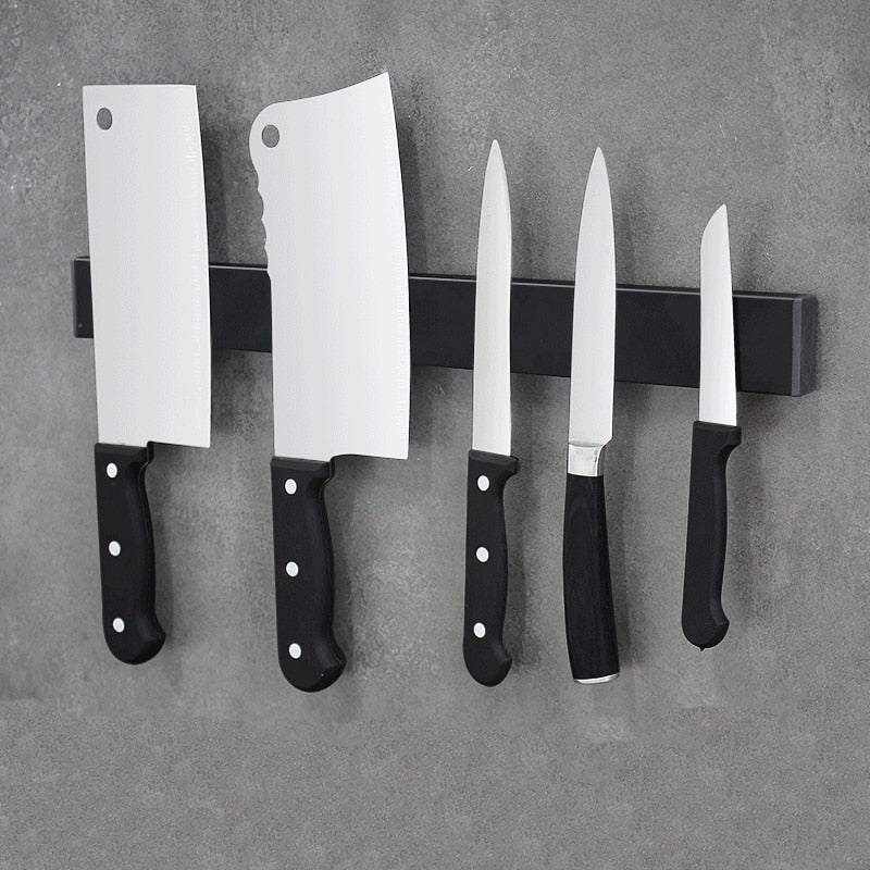 ZenithForge Magnetic Knife Rack Wall Mount In Stainless Steel - OpalDwell