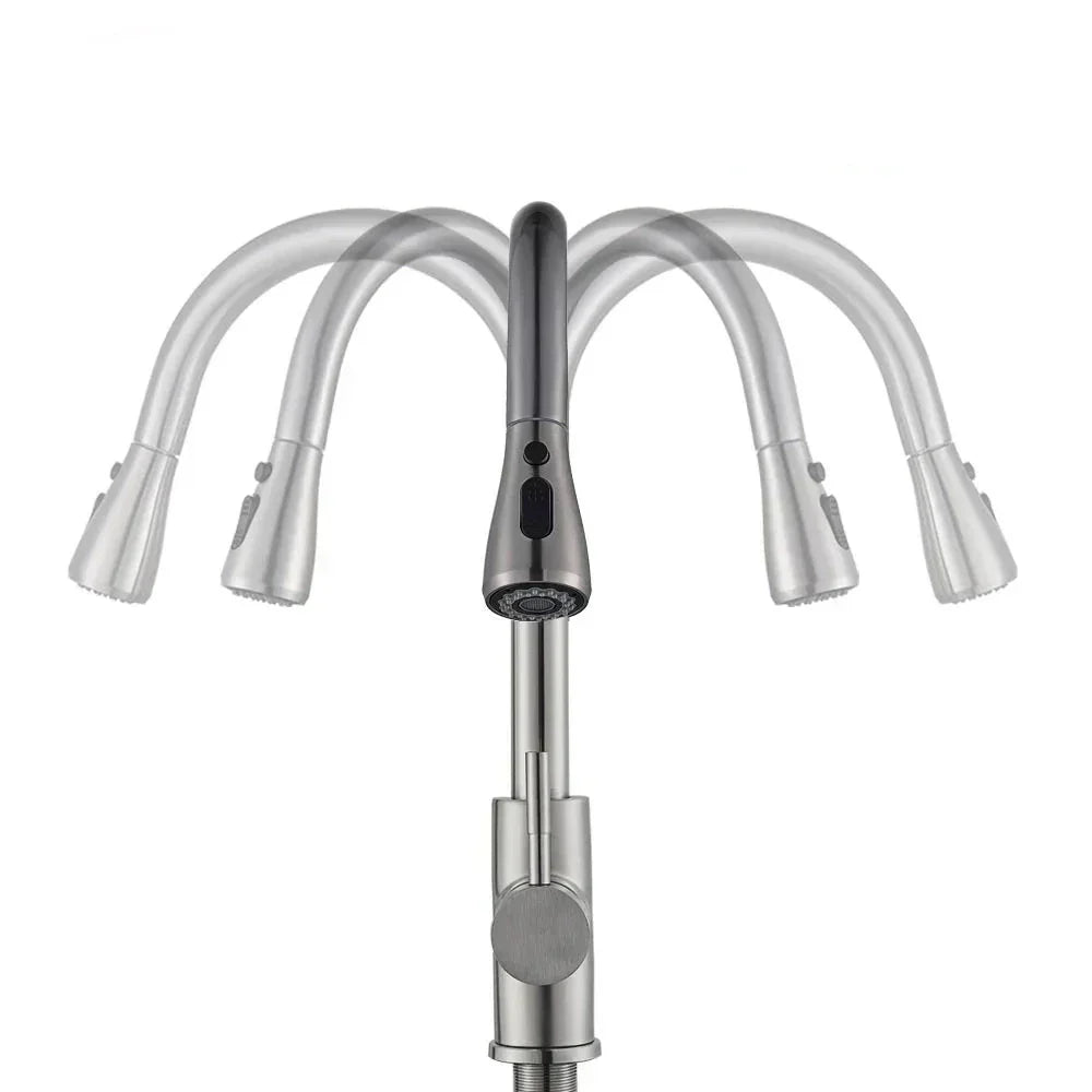 AeroFlex Kitchen Faucet with Flexible Spout Brushed Nickel OpalDwell