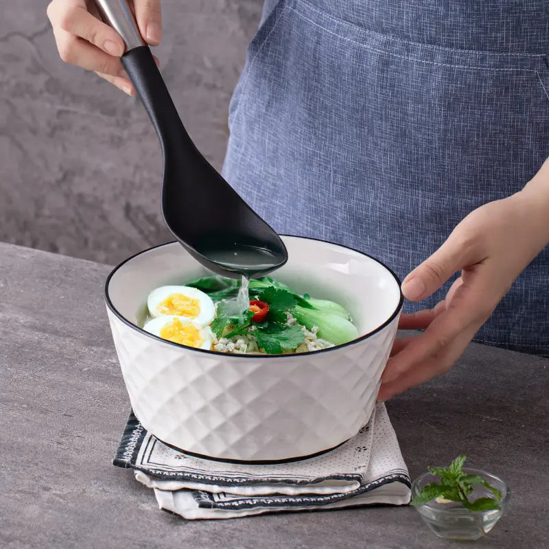 Stainless Steel Kitchen Utensil Set with Nylon Heads - OpalDwell