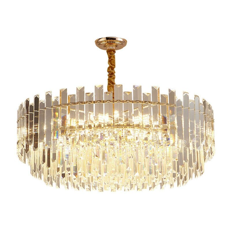 Liora Round LED Lamp With Golden Crystal - OpalDwell