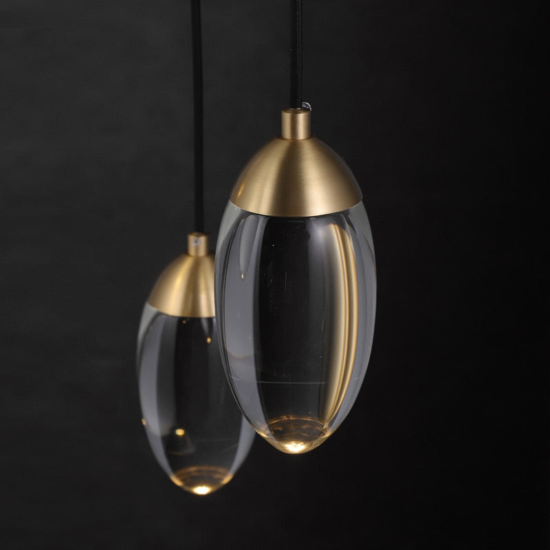 Auriga Crystal Glass Pendant Light With Brass Finish - OpalDwell