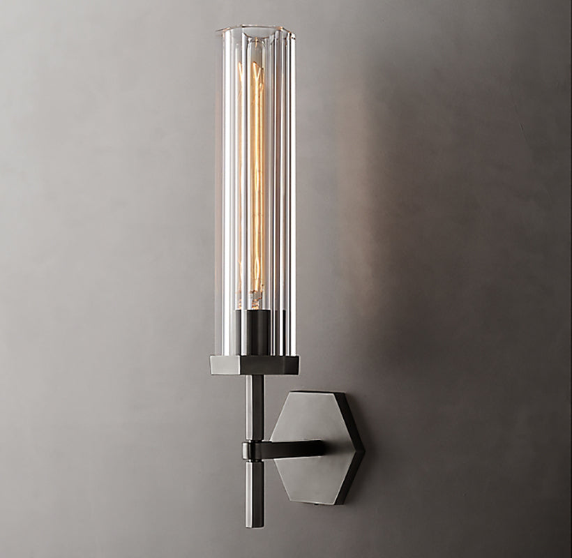 AstraLux Crystal LED Wall Sconce With Clear Glass Shades - OpalDwell