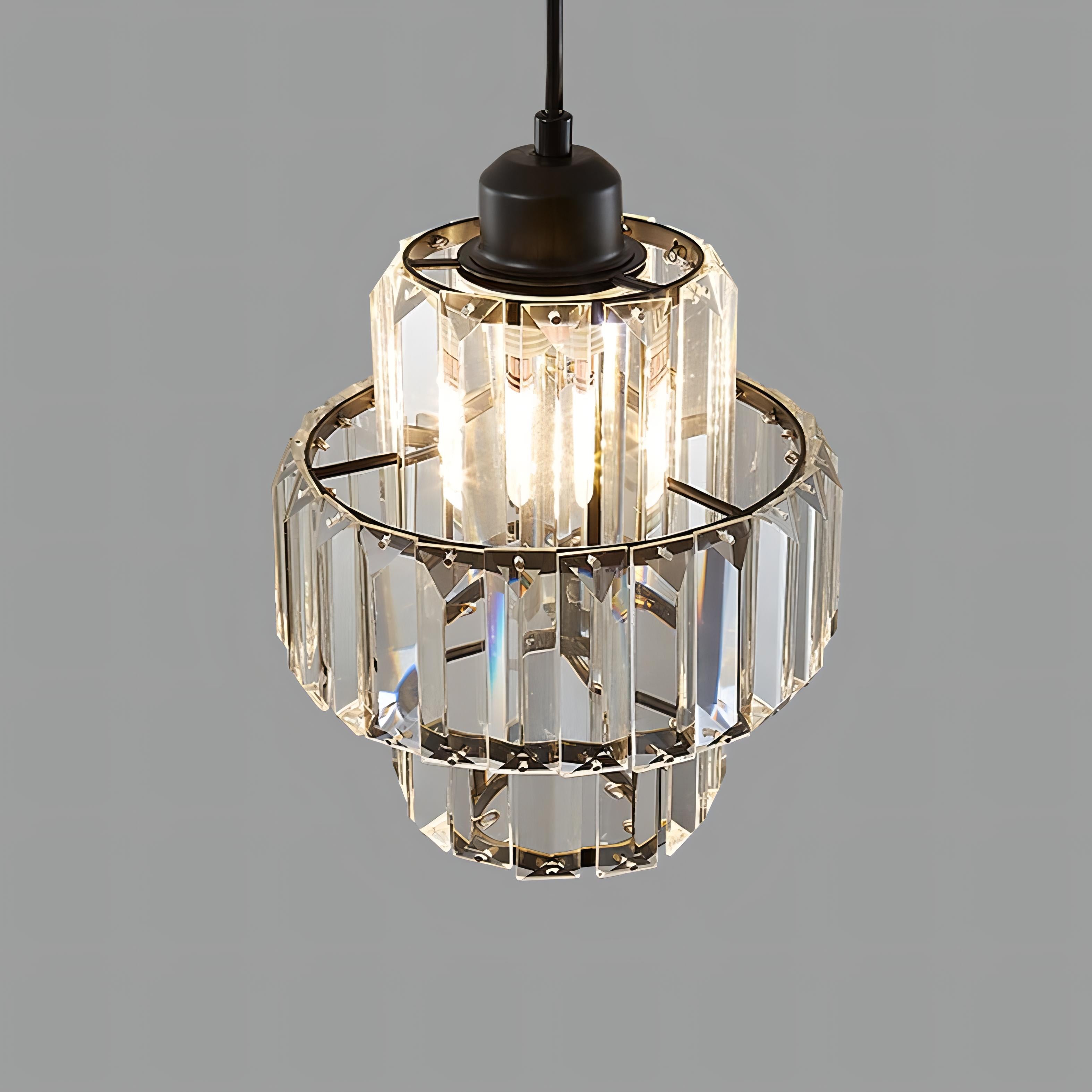 Aurelia Striated Crystal Ceiling Light With Elegant Cord - OpalDwell