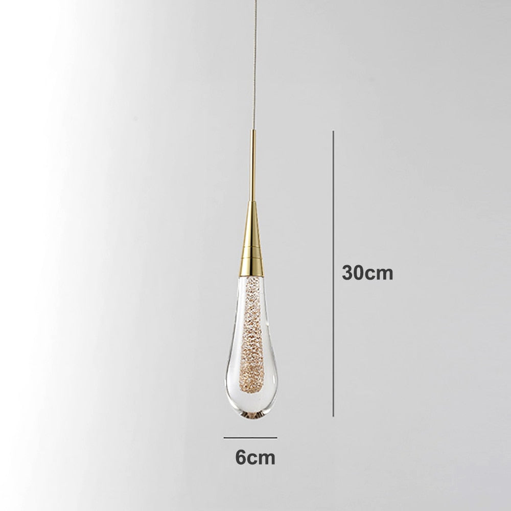 DrizzleDrop Pendant Light by Luneo with LED Drops Ambient OpalDwell