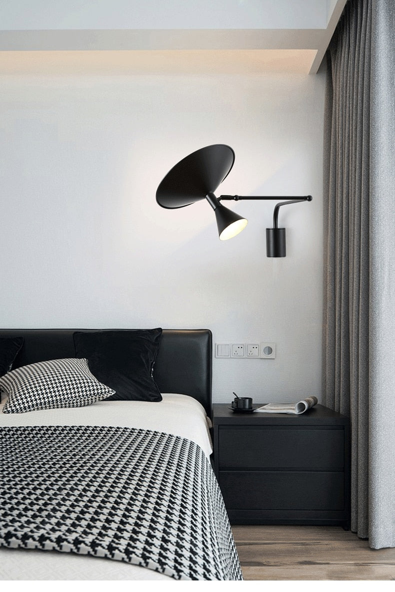 NovaSwing Wall Lamp Plug In Swing Arm for Bedroom Decor - OpalDwell