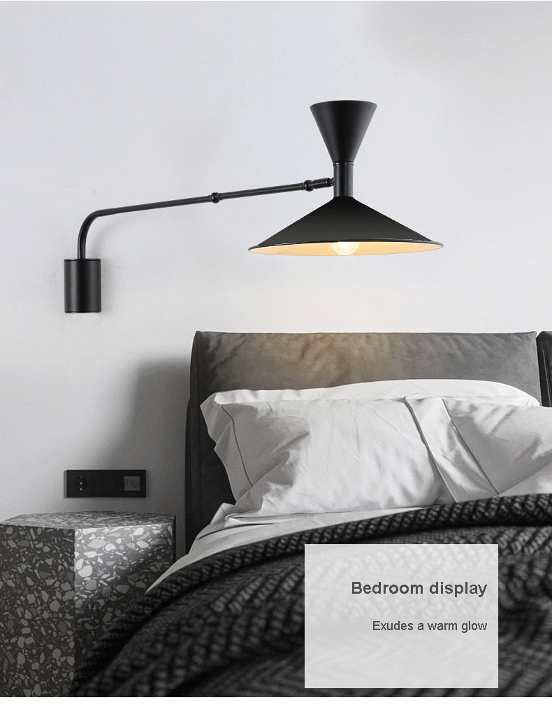 NovaSwing Wall Lamp Plug In Swing Arm for Bedroom Decor - OpalDwell