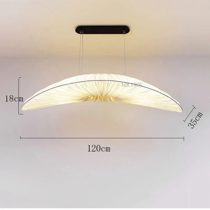 Aurelia Sailing Fabric Chandelier White LED Pendant Light OpalDwell