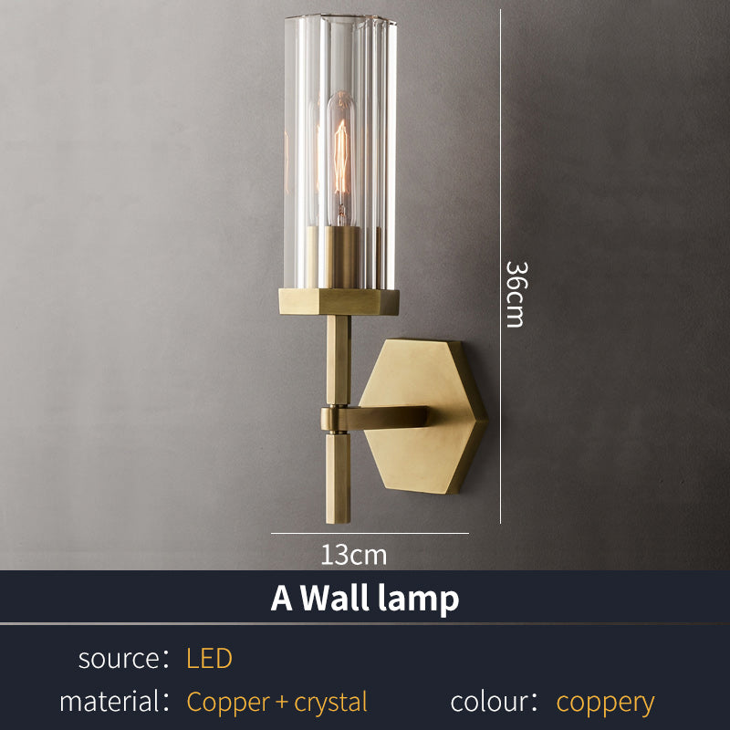 AstraLux Crystal LED Wall Sconce With Clear Glass Shades - OpalDwell