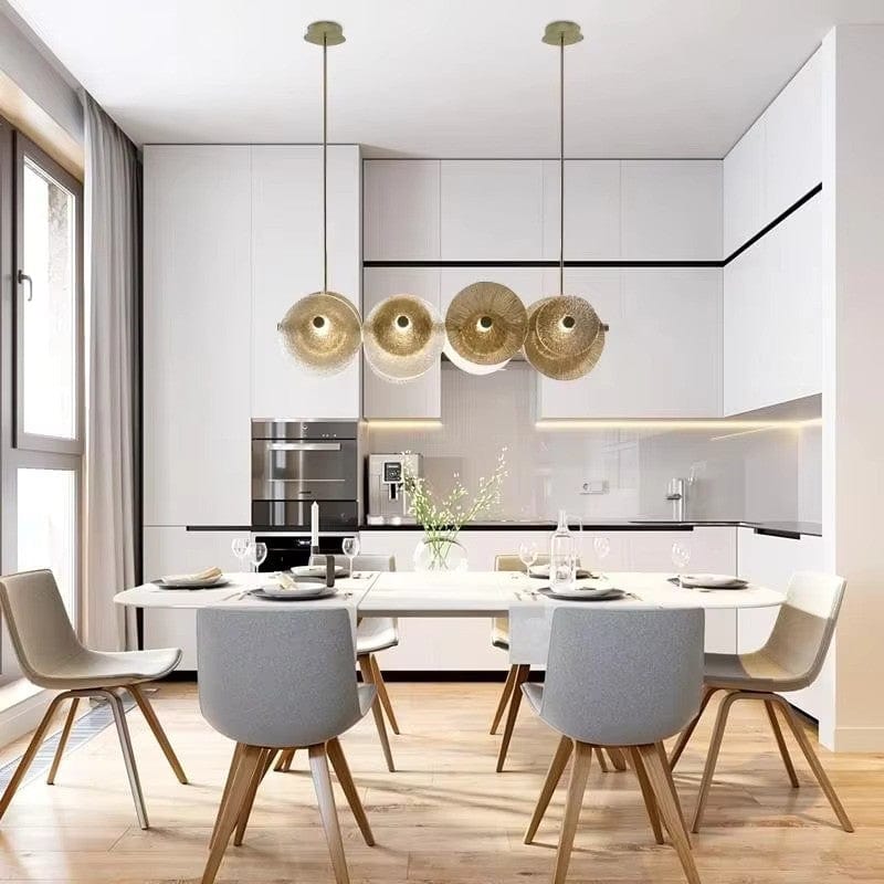 Bellara Circular Glass Chandelier In Gold | OpalDwell - OpalDwell