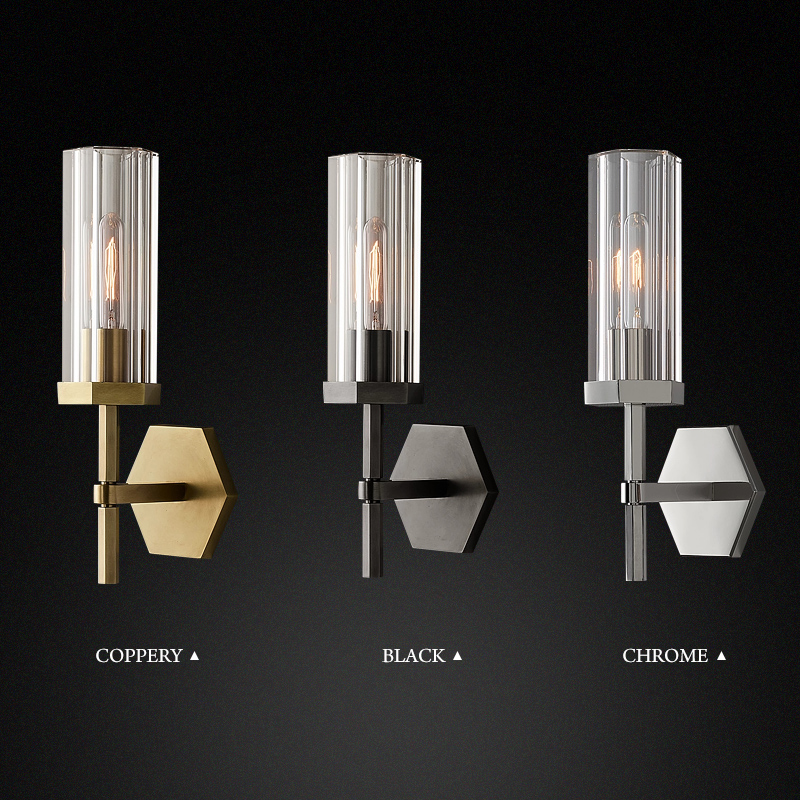 AstraLux Crystal LED Wall Sconce With Clear Glass Shades - OpalDwell