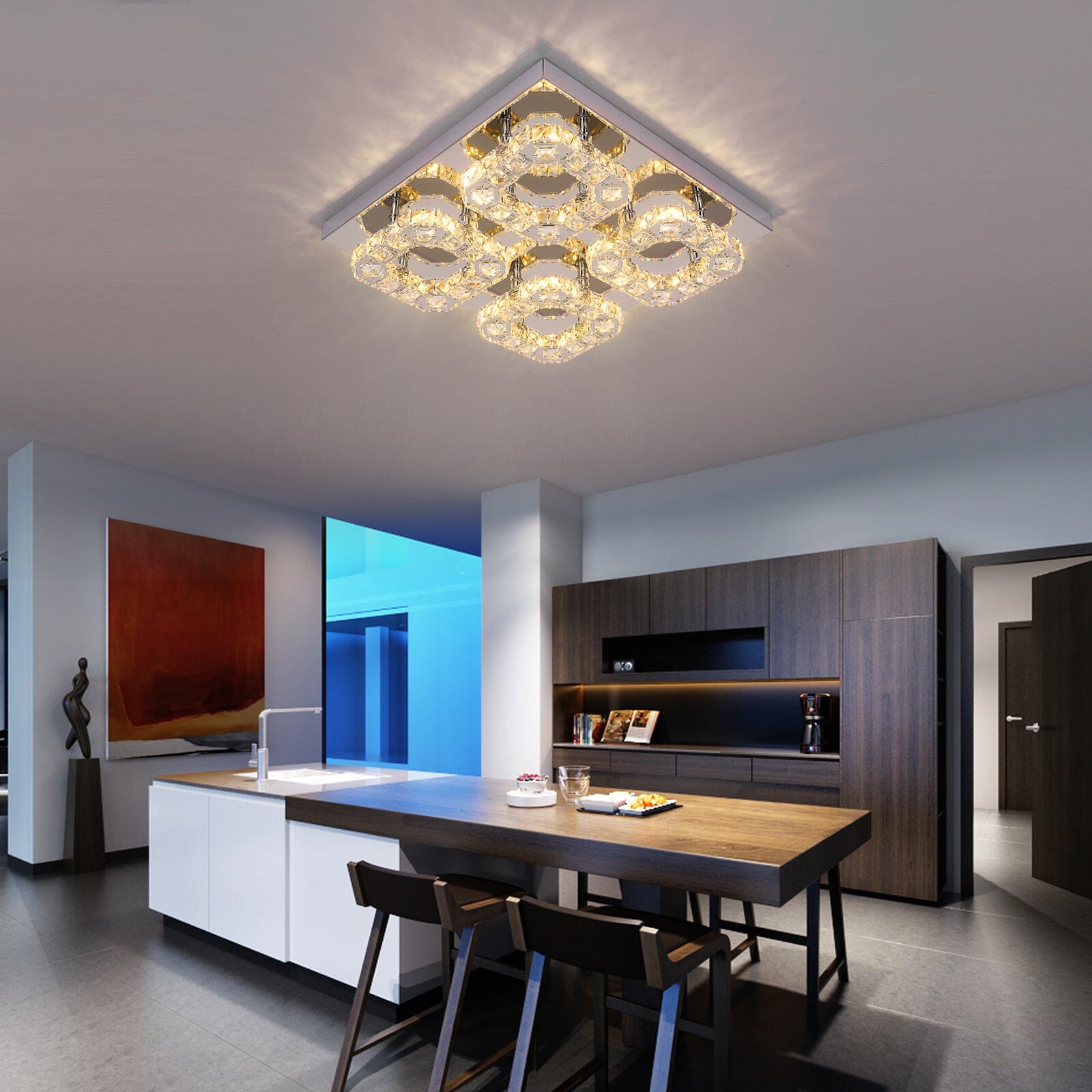 Langley Four Ring Chandelier - OpalDwell
