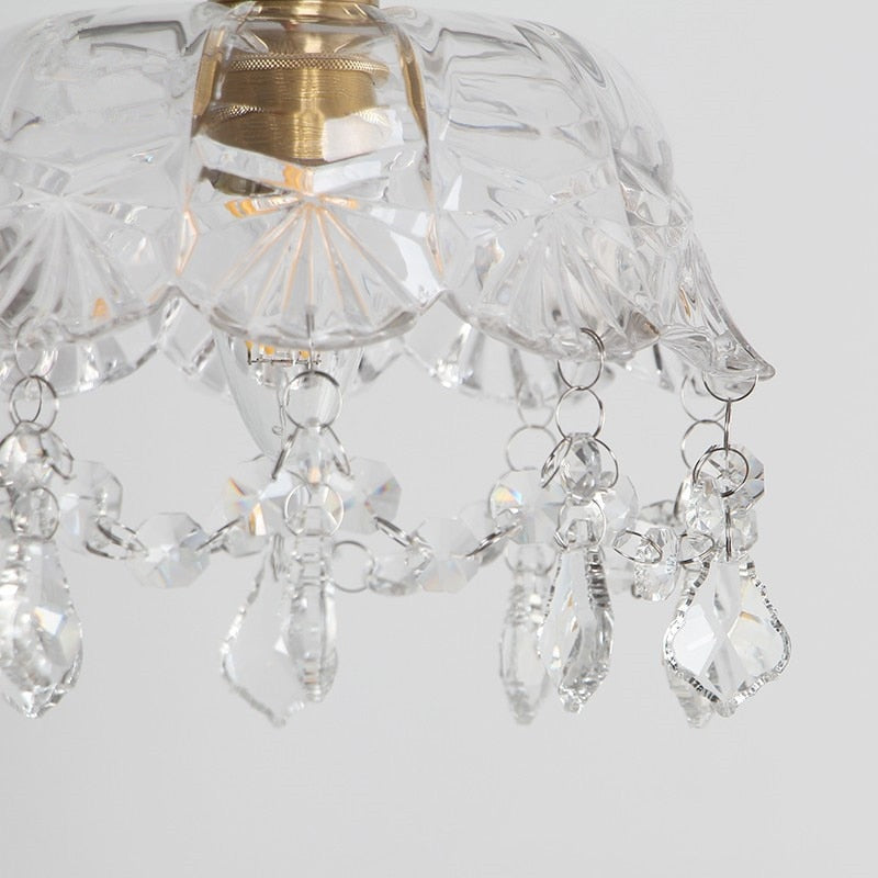 Antique Style Crystal and Glass Stone Pendant Chandelier | OpalDwell - OpalDwell