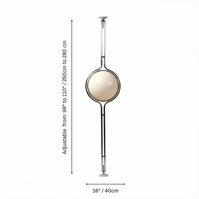 LumaCrest Floor To Ceiling Lamp With Beige Half Globes Modern Metal Frame - OpalDwell
