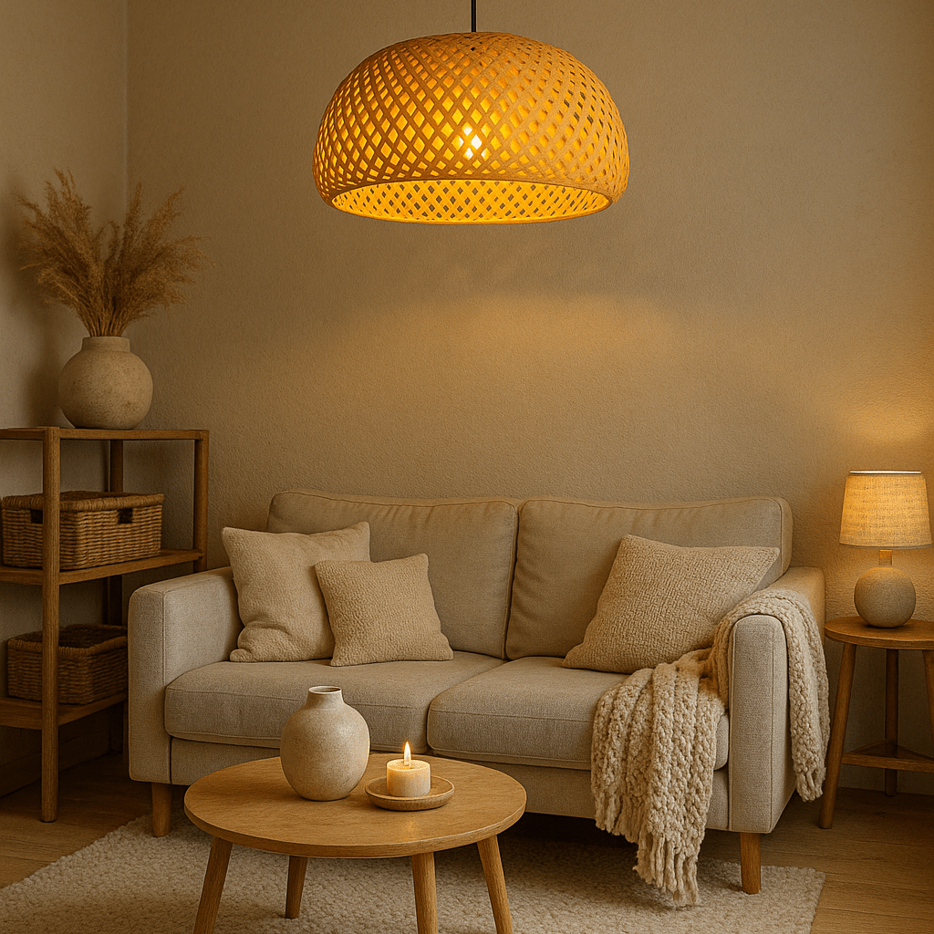 LumaRattan Bamboo Pendant Light For Cozy Ambiance OpalDwell