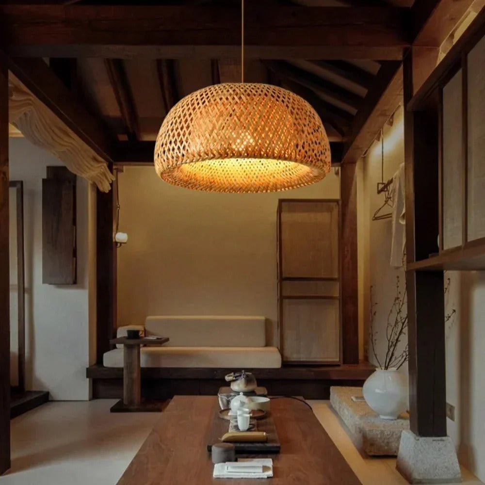 LumaRattan Bamboo Pendant Light For Cozy Ambiance OpalDwell