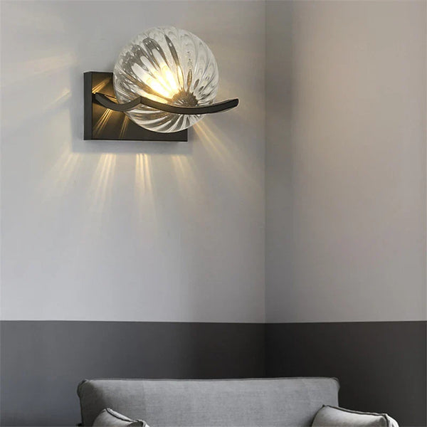 AureaLume Glass LED Wall Lamp for Bedroom Modern Glow - OpalDwell
