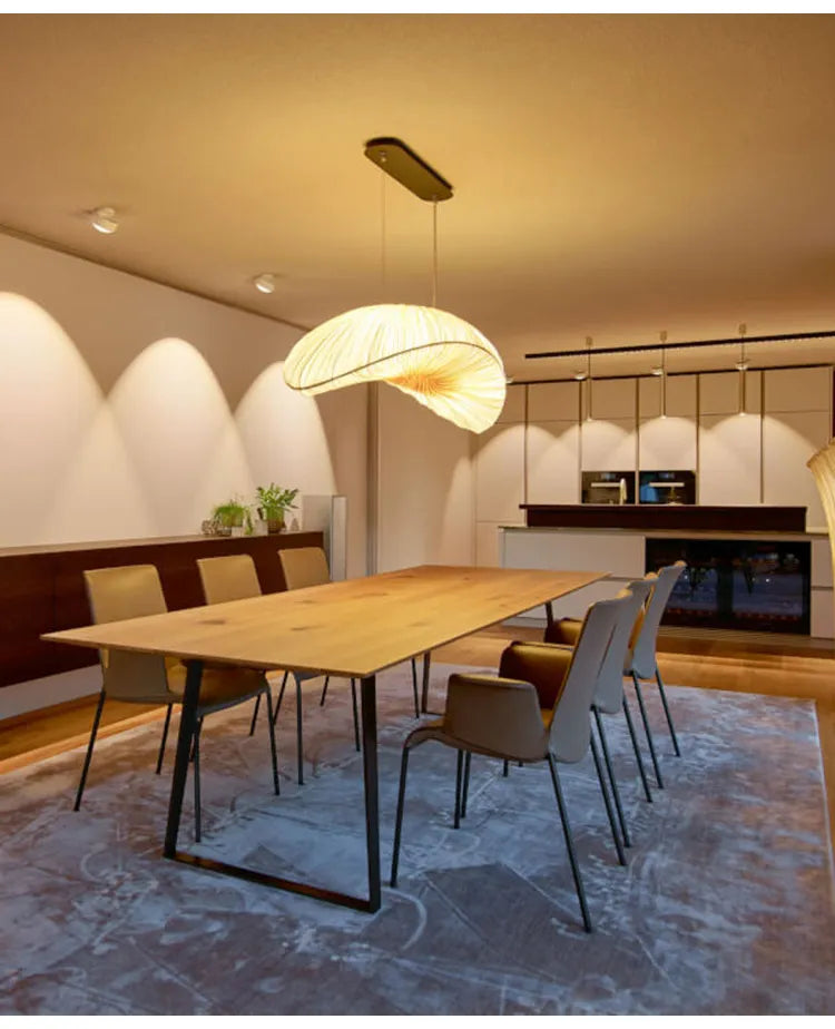Aurelia Sailing Fabric Chandelier White LED Pendant Light OpalDwell