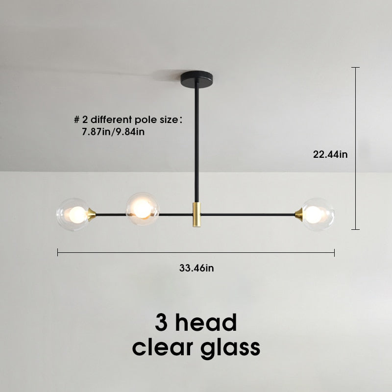Lyra Nordic Glass Ball Ceiling Light With E27 LED Bulbs - OpalDwell