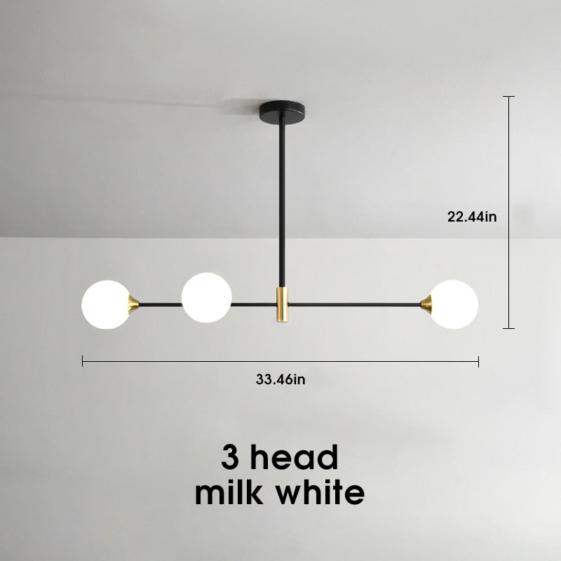Lyra Nordic Glass Ball Ceiling Light With E27 LED Bulbs - OpalDwell