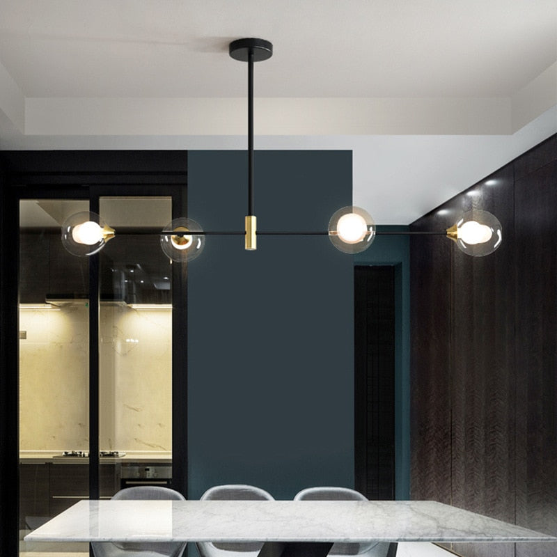 Lyra Nordic Glass Ball Ceiling Light With E27 LED Bulbs - OpalDwell