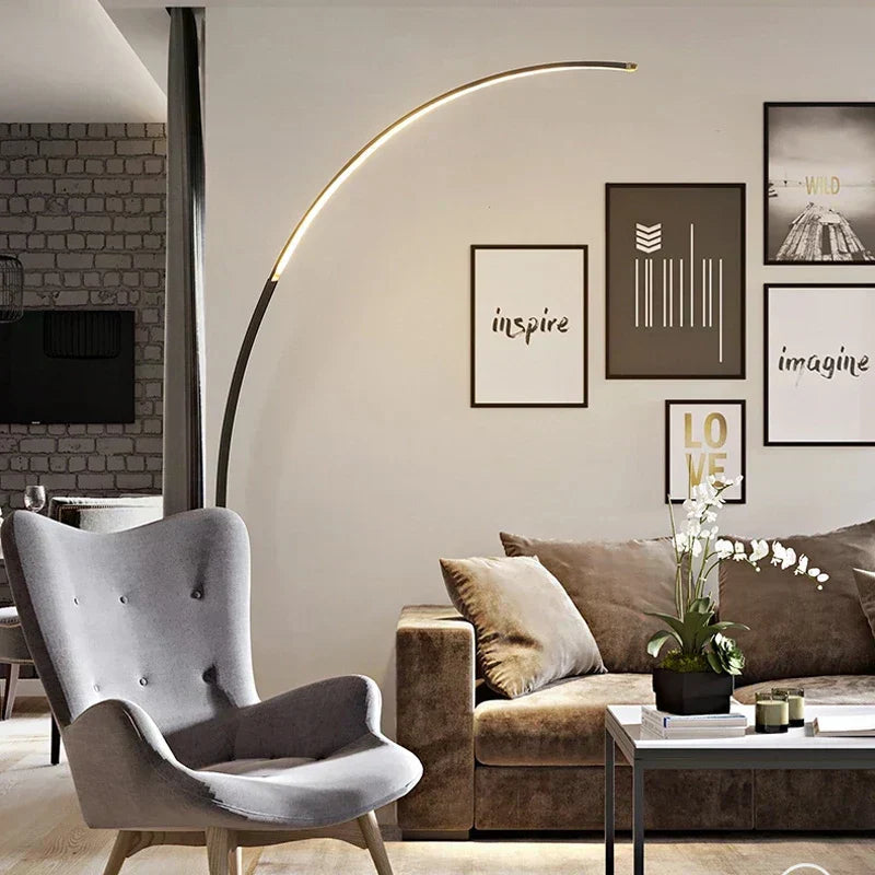 Lunara Arc LED Floor Lamp OpalDwell