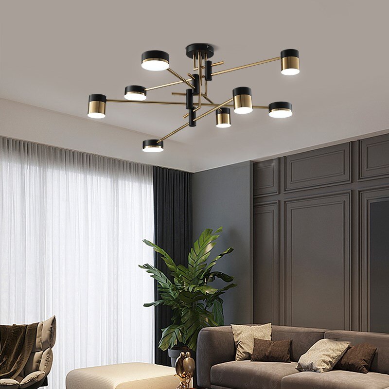 Elara | Scandinavian Black And Gold Chandelier | OpalDwell - OpalDwell